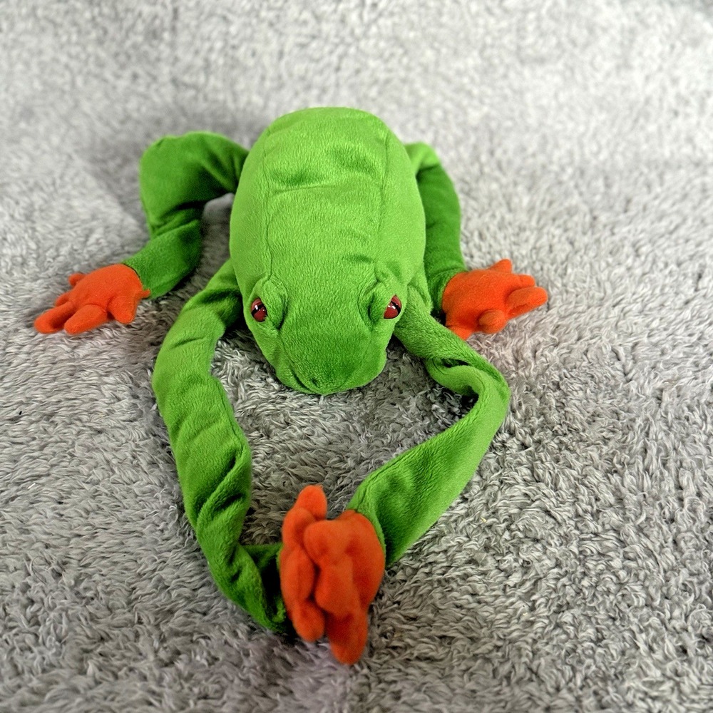 K&M International 15" Tree Frog Green Plush Stuffed Animal Hook and Loop Hands